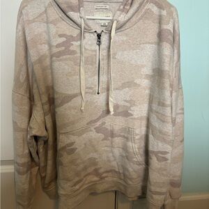 American Eagle Quarter Zip Camo Hoodie